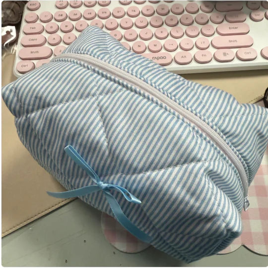 Cute Striped Beauty Bag