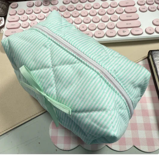 Cute Striped Beauty Bag