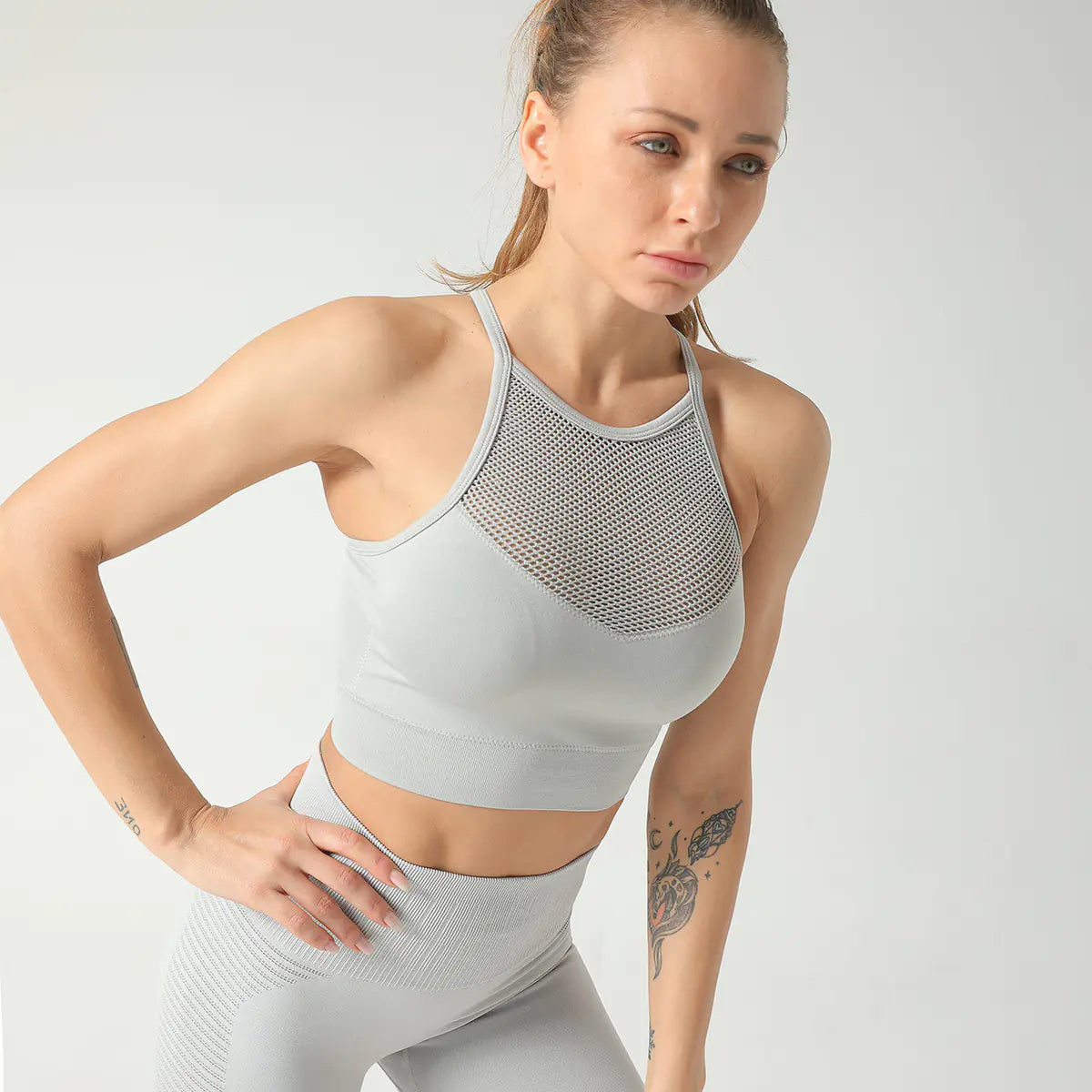 High-Waisted Seamless Peach Butt Lifting Yoga Pants and Top